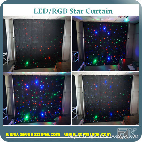 Black Wedding Stage Backdrop with LED star lights